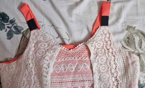 Tank Top With Crotcheted Work
