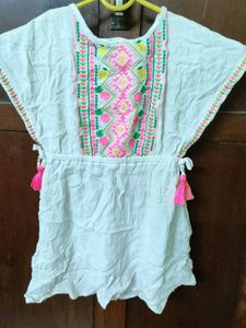 Embroidered White Top
