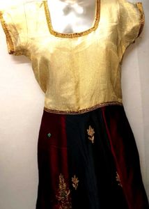Ethenic Golden Embroidery Gown Small Size