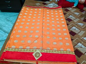 Party Wear Saree With Blouse Piece
