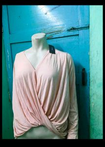 Pink V-Neck Long Sleeve Top 3