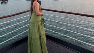 Green Halter Maxi Dress