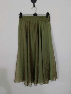 Olive Green midi Skirt