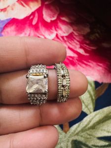 Sparkling Bangle Set And Finger Rings