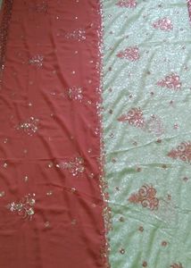 Georgette And Brocade Saree