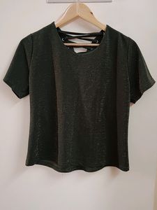 Party Tshirt Sea Green Color Cross Back