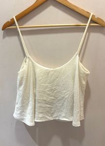 Bershka White Flowy Top