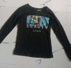 Black &#34;Beauty&#34; Long Sleeve Tee