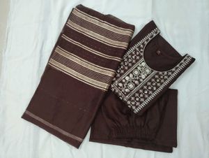 New Kurti Set With Pant And Shawl
