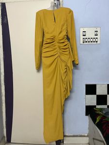 Photoshoot Pintrest Elegant Mustard Party Dress