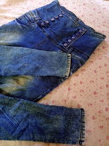 High Waisted Blue Denim Jeans