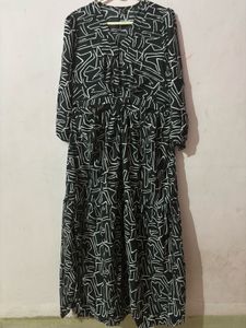 Abstract Print Maxi Dress
