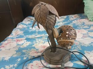 Wooden Art Work Show piece Cum Table Lamp