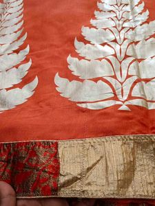 🆕Orange And Beige Saree