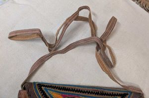 Bohemian Camel Leather Sling Bag / Envelope Clut