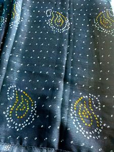 Bandhani print saree with blouse 44 inch