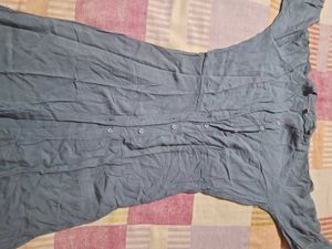 Stylish Plain Grey Kurta Cum Shrug
