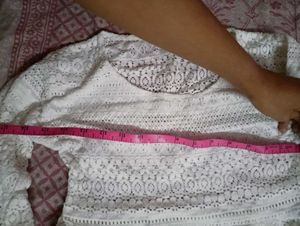 White Lace Peplum Top