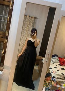Elegant Black Strapless Gown🦋❤️🎀