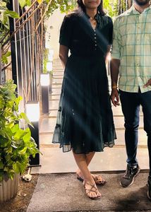 Dark Green Tiered Midi Dress