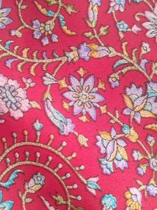 Red Floral Print Fabric