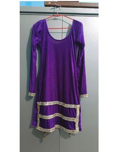 Trendy Velvet Purple Suit