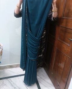 Beautiful Peacock Blue Drape Dress