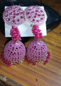 Pink Jhumka Earrings . Totally New But I Lost Tag.