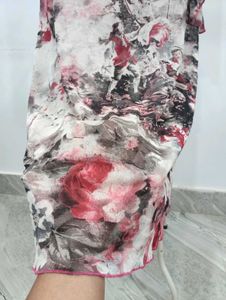 Floral Print Mesh Dress