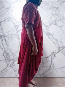 Draped Maroon Dress