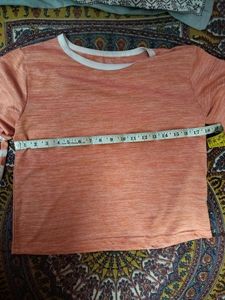 Orange Striped Sleeve T-Shirt