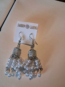 White Pearl Jhumkas
