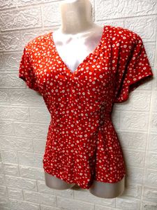 Tops &amp; Dresses For Rs 99 Only/ Red Floral Top