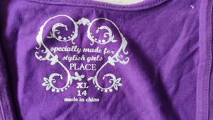 Purple tie knot shrug