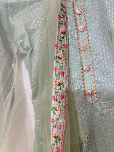 Mint Green Sequin Salwar Kameez
