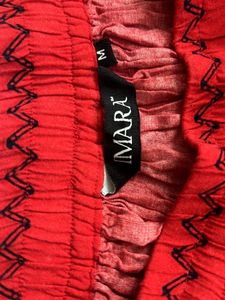 Red Patterned Printed Ethnic Skirt