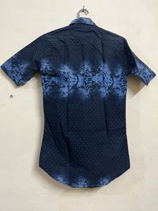 Printed Half Blue Shirt