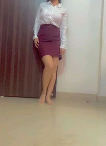 Burgundy Mini Skirt