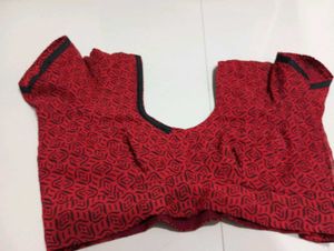 Red Patterned Blouse