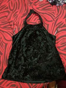 Black Velvet Halter Top