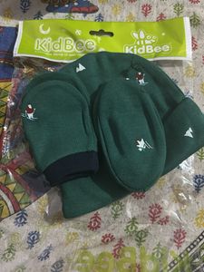 Kidbee - 0-3 Months Cap Booties And Mittens