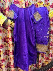 Purple Embroidered Kurta Set