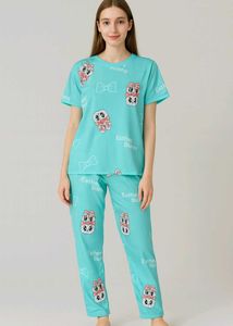 Cute Bunny Print Pajama Set
