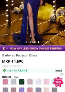 Elegant Blue Sequin Gown