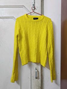 Imported Yellow Sweater Wool With Trendy Sleeve