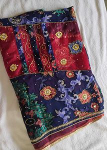 ​Bollywood-Style Festive Saree - Full Stone Work w