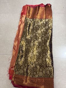 Golden Saree With Blouse