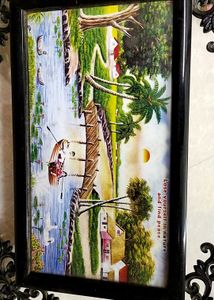 Framed Kerala Backwater Painting