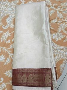 New Bengali Silk Saree in Beige Cream