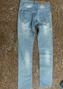 Light Wash Raw Hem Jeans